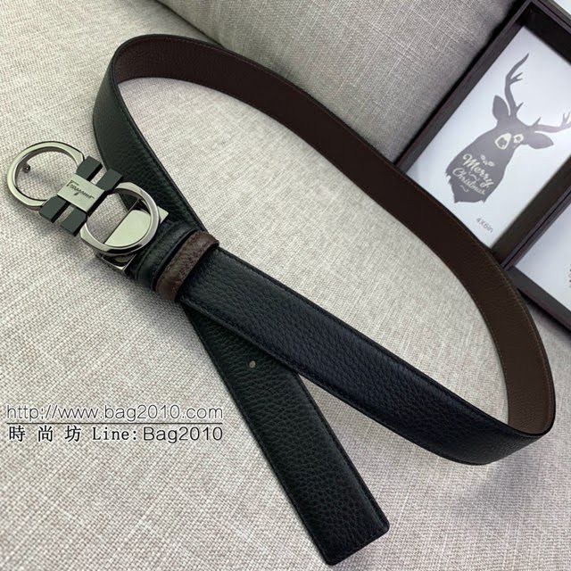 菲拉格慕男士皮帶 Ferragamo雙面牛皮紋理腰帶  jjp1913